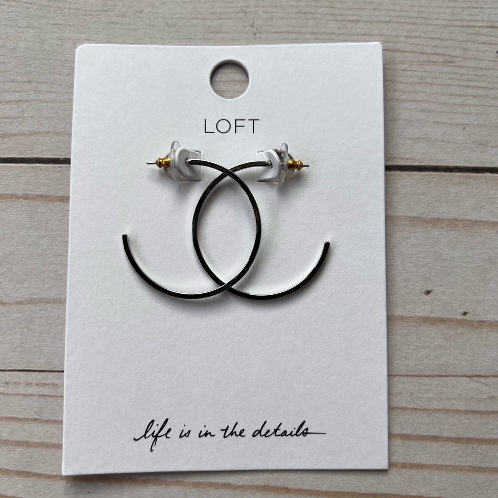 LOFT clean metal endless hoop earrings